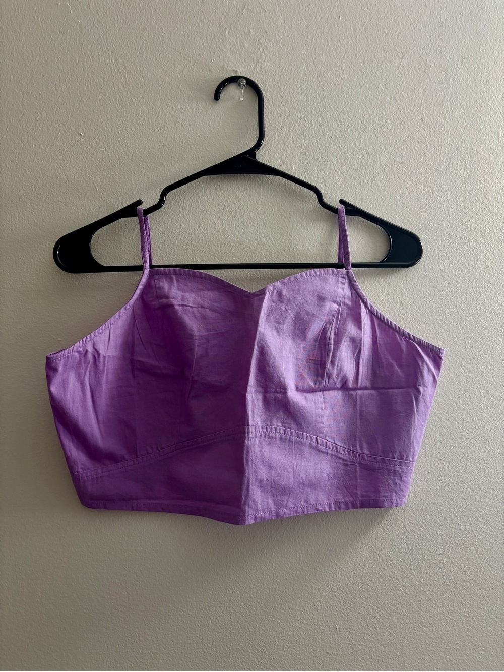 NWOT Co-ord Set!! Purple Spaghetti Strap Crop Top with Shorts Pure Cotton